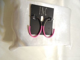 Inc Grey Tone 2" Pink Oval Hoop Earrings L834 $29 - $14.39