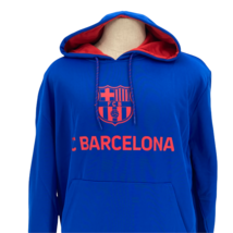 NWT FC Barcelona Messi #10 Futbol Soccer Team Blue Hoodie Size Medium Pullover - £47.36 GBP