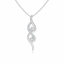 ANGARA Two Stone Natural Diamond Pendant Necklace in 14K Gold (GVS2, 0.25 Ctw) - £742.39 GBP