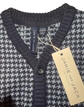 Janie and Jack Cardigan Sweater Houndstooth Navy Gray NWT 12–18 Months image 5