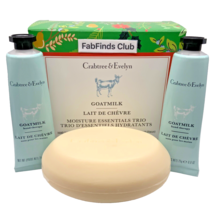 Crabtree &amp; Evelyn Goatmilk Bar Soap &amp; Hand Therapy Gift 3pc Set - $19.78