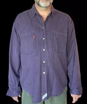 Levi’s Purple Men’s Shirt XL Jean Denim Vintage 80s Long Sleeve - £18.78 GBP