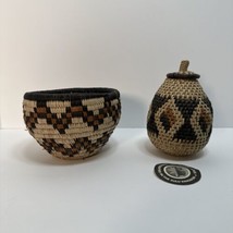 Zulu Baskets Bulb Shaped Herb Container with Lid Basket and Bowl South A... - $39.95