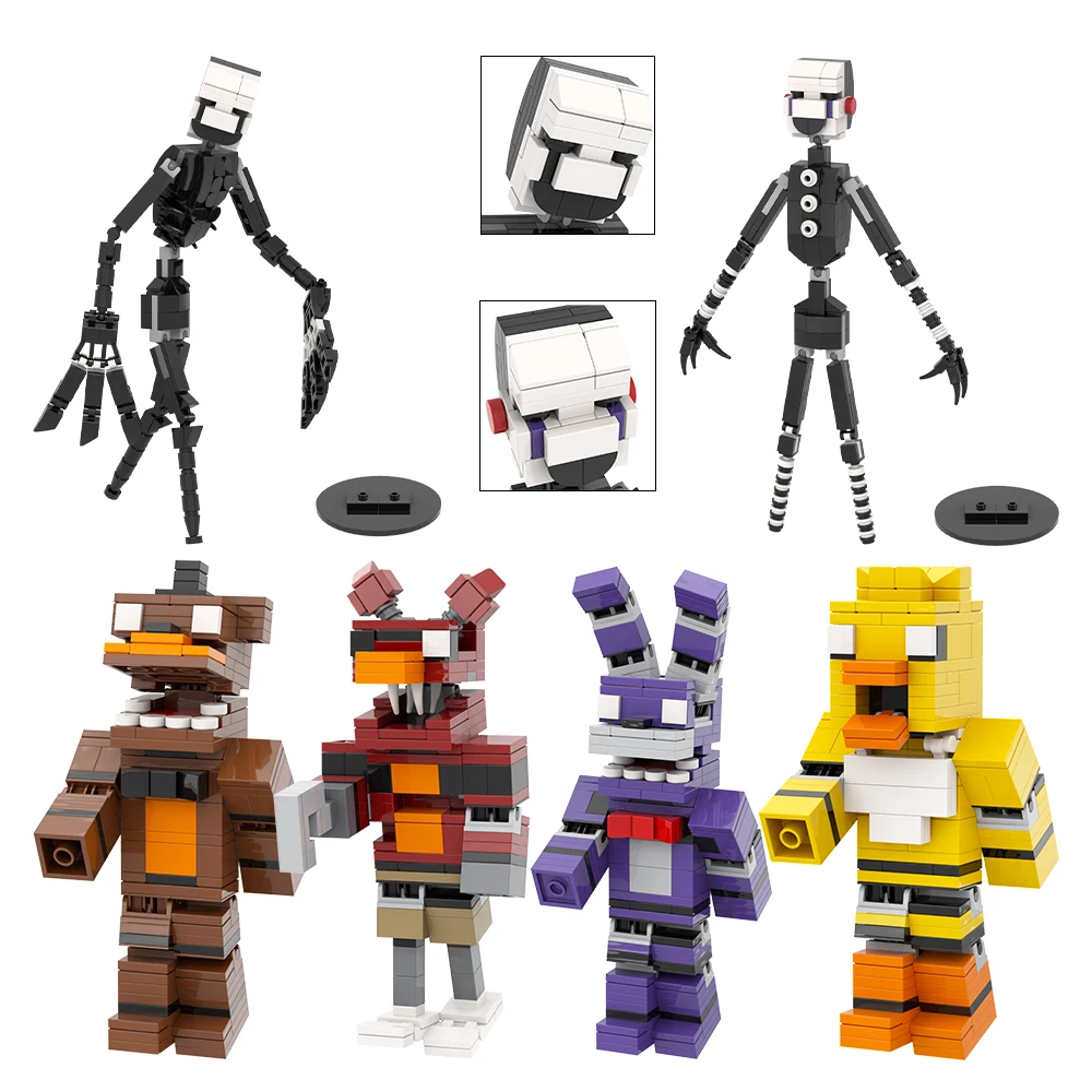 MOC 5 Nights At Fraddys Horror Game Anime Figure Bear Building Block Brick - £21.38 GBP+