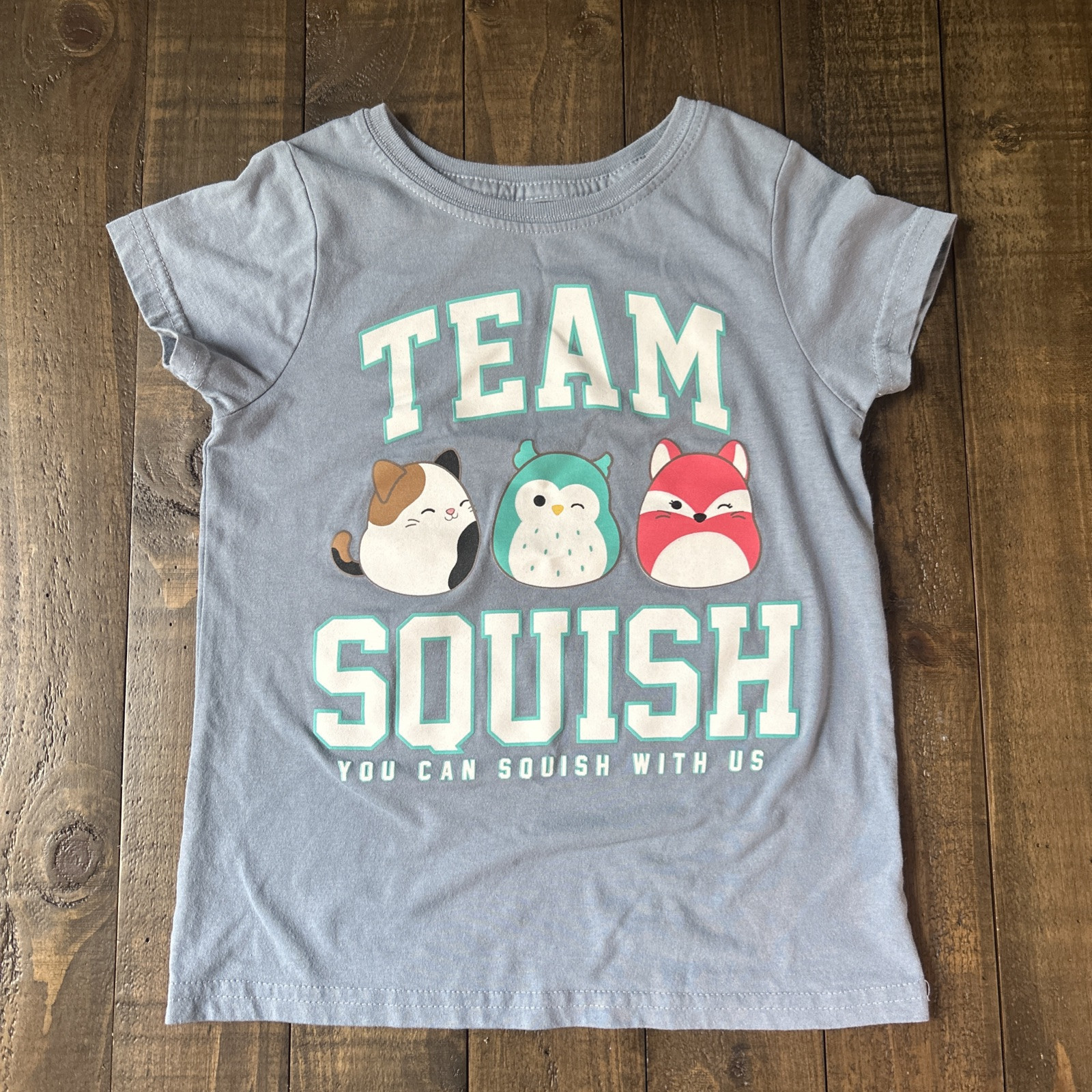 Squishmallow “Team Squish” Blue Youth T-shirt Size 7, Pre-Owned - $9.49