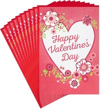 Pack of Valentines Day Cards Hearts and Flowers 10 Valentine&#39;s Day Cards with En - £16.75 GBP