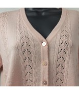 William Randall Cashmere Silk Blend Button Up Cardigan Women&#39;s Pink Top ... - $33.83 CAD