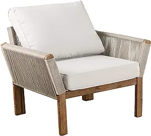 Brendina Outdoor Armchair, Natural, White - £478.00 GBP