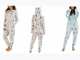 munki munki Ladies Hooded Fleece One-Piece Pajamas - £20.47 GBP