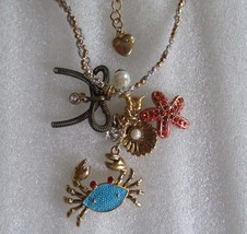 Betsey Johnson Necklace Starfish Crab Sea Shell NEW - £30.00 GBP