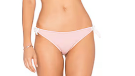Eberjey Women Small Ursula Swimwear Bikini Bottoms Pink White Tie Sides NWT - $23.36