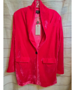 Endless Rose Velvet Single Breasted Blazer Fuschia Jacket Womens Medium ... - £46.89 GBP