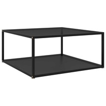 Coffee Table Black 80x80x35 cm Tempered Glass - £58.00 GBP