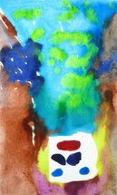 Original Abstract Watercolor Painting Art &quot;Snow Valley&quot; 6 Year Old Artist Mila - £6.37 GBP