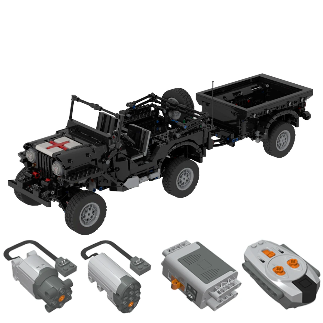 Authorized MOC-44695 44696 1615pcs+ Military Scene Military Off-Road Vehicles - £235.43 GBP