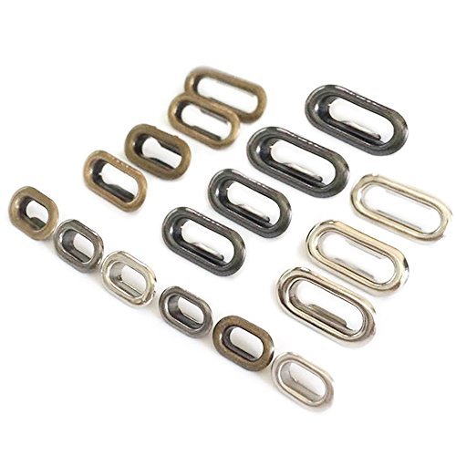 Bluemoon 100 sets - 5x12mm Brass Oval shaped Eyelets Grommet Washer Canvas Cloth