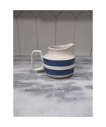 Staffordshire Pottery Jug, Vintage Blue and White, Chef Ware Creamer, Sm... - $24.75