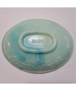 Avon Vintage 1970s Soap Dish Blue Victoriana Milk Glass Swirl Rose Design - $12.69