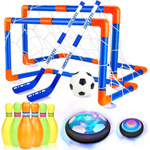 Hover Soccer Ball, 4-In-1 Hover Hockey Ball Bowling Set for Kids, Indoor and Out - £39.01 GBP