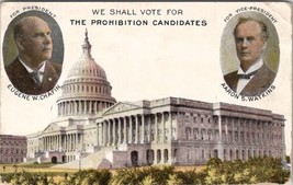 Political Vote for Prohibition Candidates 1908 Chafin and Watkins Postca... - $29.95