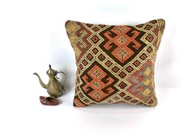 Kilim Pillow Cover 16x16 Home Decorative Vintage Handmade Cushion Cover A1941 - £12.15 GBP