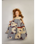 Vintage All Jointed Composition 7&quot; Doll with Outfit Red Hair Green Eyes - £26.98 GBP