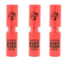 (3-Pack) W7 COSMETICS Butter Kiss Lipstick - Red Dawn - £8.00 GBP