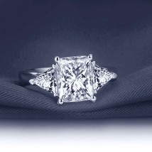 3ct Princes SolitaireEngagement Ring 14 kt White Gold Plated LC Moissanite - £137.70 GBP