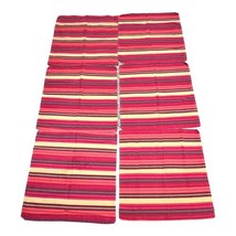 Set Of 6 Cloth Red Striped Napkins or Placemats 18” Square Formal Dinner... - £22.05 GBP