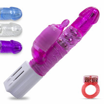 Rabbit Vibrator LeLuv Toadstool Tip Swirling Shaft Quiet and Cock Ring - $11.69