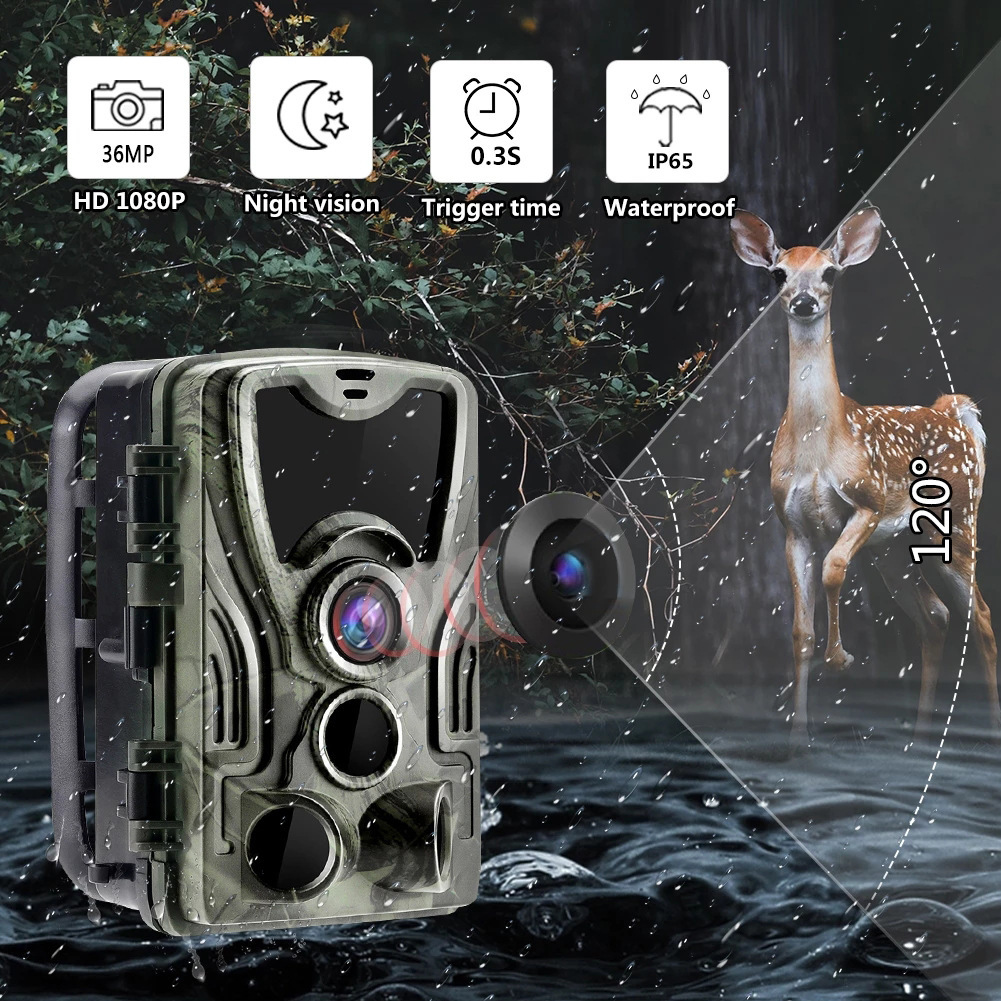 Wifi Hunting Camera Photo Traps 36MP 2.7K Night Vision Trail 0.3s Wildli... - $104.99