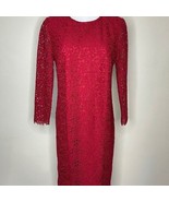 Boden Red Lace Dress Lined Long Sleeve Sz 4 Holiday Party - $31.68