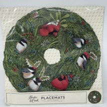 NEW 12 16&quot; Hester And Cook Paper Placemats Christmas Birds Holiday Table Runner - £19.76 GBP