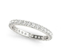 Anniversary Band 0.45Ct Simulated Diamond 14k White Gold Finish Ring in Size 5.5 - £101.79 GBP