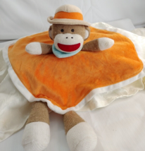 Baby Starters Sock Monkey Security Blanket Lovey White Red - £11.10 GBP