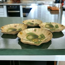 Set Of 4 Bamboo Wood Parquet Shell Shaped Dessert Fruit Bowls By Pomeran... - £22.24 GBP