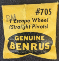 NOS NEW Genuine Benrus Watch Cal. BM Escape Wheel - Straight Pivots - Pa... - $21.77