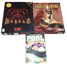 Broken Sword The Smoking Mirror / Diablo &amp; Friday Night 3D Pool PC Game ... - £38.67 GBP