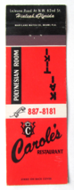 Carole&#39;s Restaurant - Hialeah, Florida 20 Strike Matchbook Cover Matchcover FL - £1.30 GBP