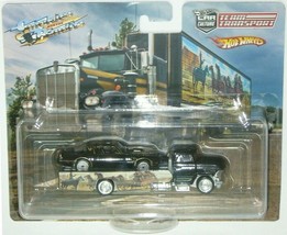 Custom Hot Wheels Team &#39;77 Pontiac Firebird Trans-Am on the Horizon Hauler w/ RR - £137.48 GBP