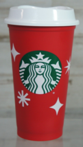 Starbucks 2013 25th Anniversary Reusable Plastic Cup Red Star Snowflake Holiday - £3.59 GBP
