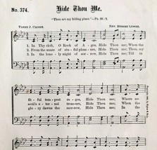 1883 Gospel Hymn Hide Thou Me Sheet Music Victorian Church Religious ADB... - $19.99
