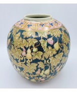 Vintage Hand Painted Chinese Gilded Moriage Style 9&quot; x 8&quot; Vase w/ Pears ... - $936.77 MXN