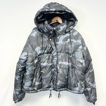 NEW Sebby Womens Puffer Jacket Camo Black Gray Hooded Cropped Outdoor Si... - £46.25 GBP