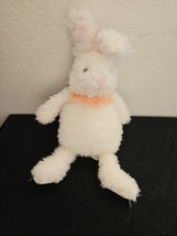 Mary Meyer Fabfuzz Bunny Rabbit Plush Stuffed Animal White Peach Collar - £14.17 GBP