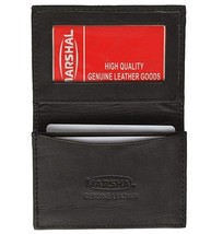Leather Wallet Credit Card ID Business Card Holder Slim Style Black - £8.69 GBP
