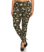 Women&#39;s Skulls And Bones Graphic Printed Knit Leggings - $9.00
