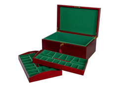 Large Coffer Chess Box Red Burl - £173.70 GBP