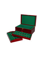 Large Coffer Chess Box Red Burl - £155.68 GBP