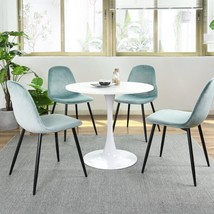 Furniturer 31.5&quot; Mid-Century Round Dining Table For 2-4 People With, White - £102.19 GBP